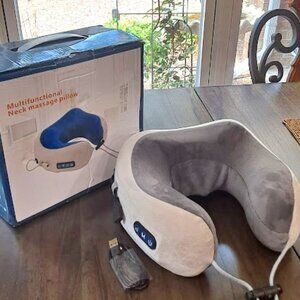 Multifunctional Neck Massage Pillow w/box; 3 speeds, Kneads and Vibration